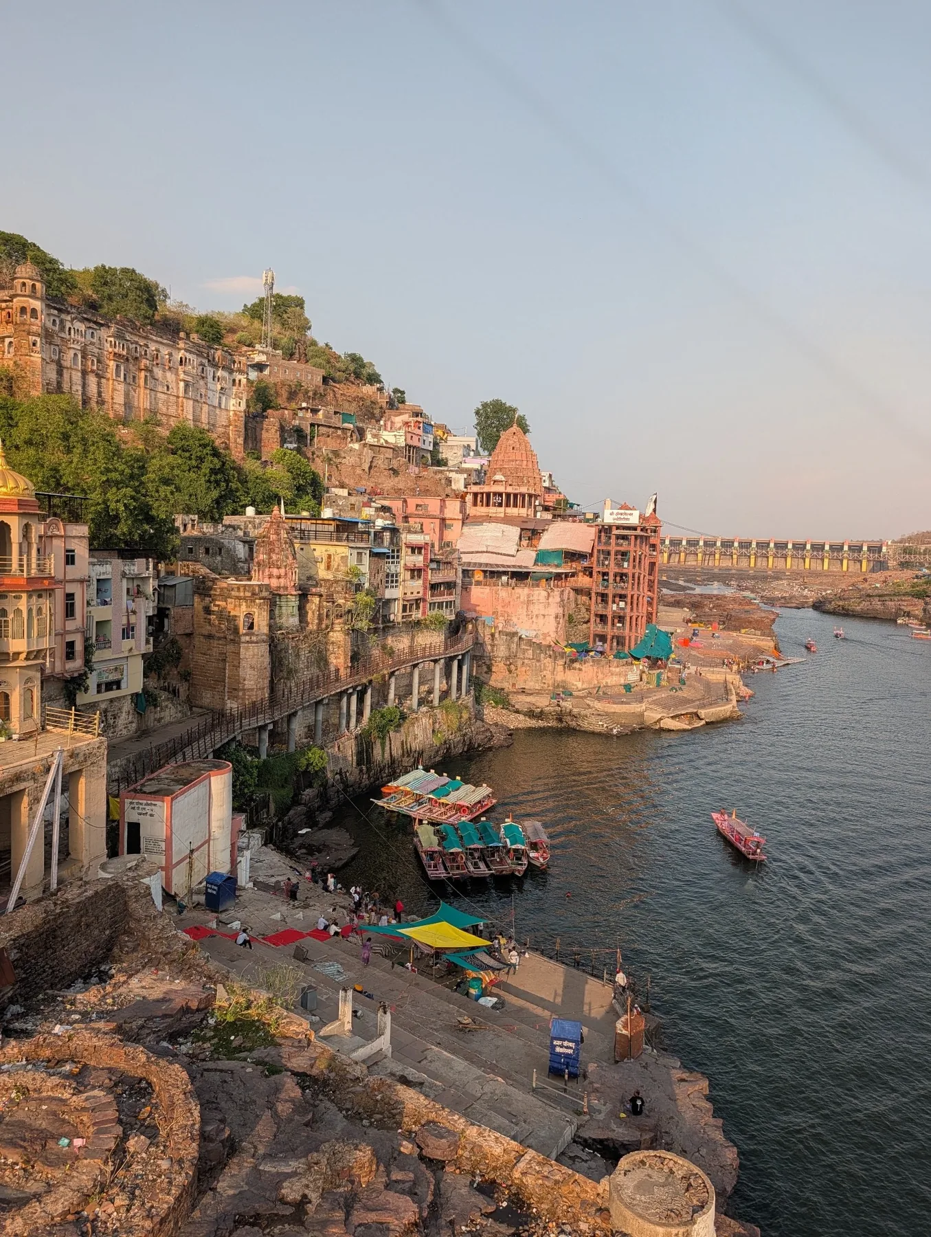 Narmada river and Omkareshwar ghats